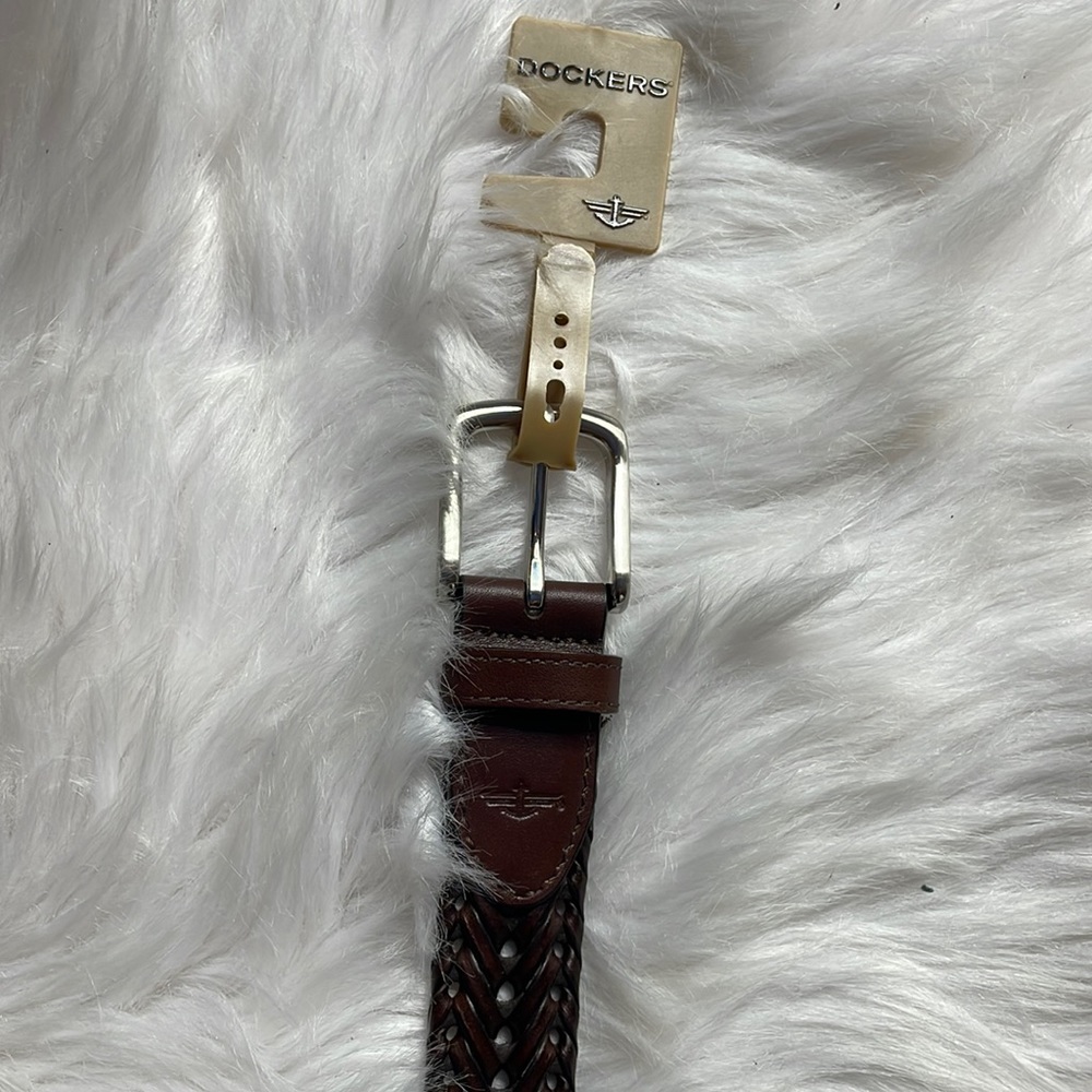 Dockers Brown Basket Weave Braided Belt